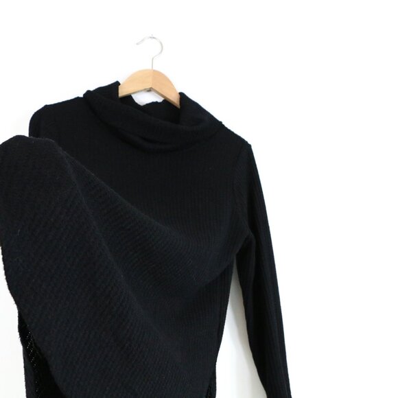 *St Johns Bay Black Crepe Long Sleeve Black Turtleneck - Picture 6 of 6